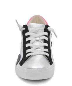 Dolce Vita Zina Sneaker In Silver Leather