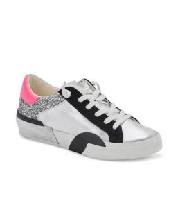 Dolce Vita Zina Sneaker In Silver Leather