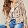 Andree By Unit Leopard Print Moto Jacket Clothing
