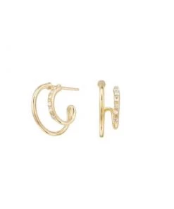 ShopLaluv Double Hoop 14k Gold Vermeil Earrings New Arrivals
