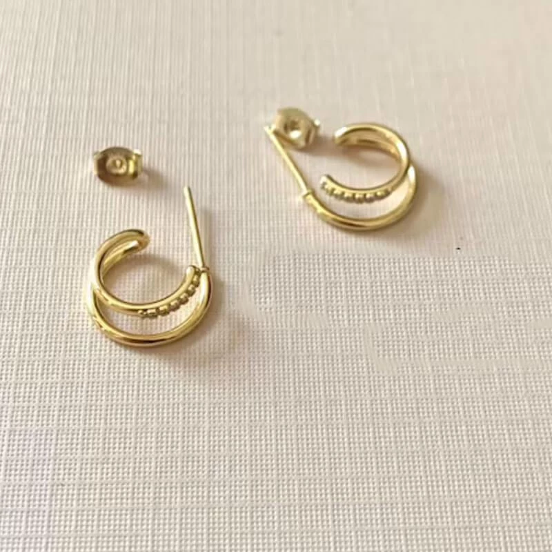 ShopLaluv Double Hoop 14k Gold Vermeil Earrings New Arrivals 3 ShopLaluv Double Hoop 14k Gold Vermeil Earrings New Arrivals