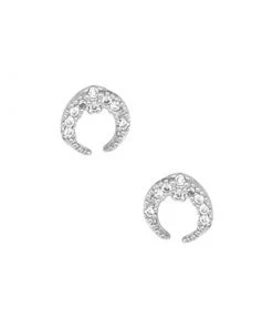 Volpe Double Horn Pavé Stud Earrings