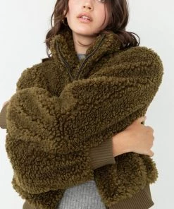 Love Tree Ellie Teddy Bomber Jacket