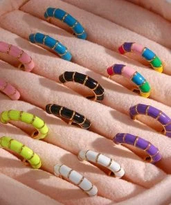 MILK MONEY - DropShip Enamel Bamboo Small Hoop Earrings