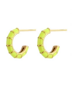 MILK MONEY - DropShip Enamel Bamboo Small Hoop Earrings