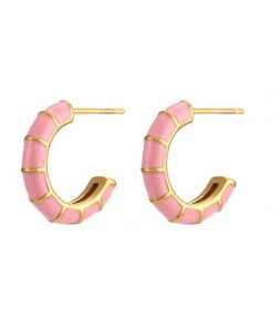 MILK MONEY - DropShip Enamel Bamboo Small Hoop Earrings