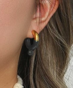 MILK MONEY - DropShip Enamel Dipped Thick Hoop Earrings New Arrivals