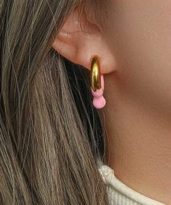 MILK MONEY - DropShip Enamel Dipped Thick Hoop Earrings New Arrivals
