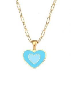 MILK MONEY - DropShip Enamel Heart Charm Necklace