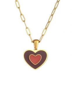 MILK MONEY - DropShip Enamel Heart Charm Necklace