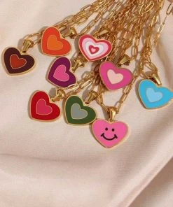 MILK MONEY - DropShip Enamel Heart Charm Necklace