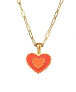 MILK MONEY - DropShip Enamel Heart Charm Necklace