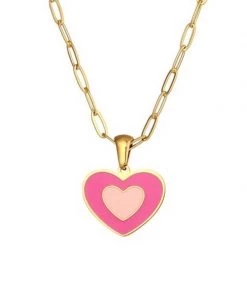 MILK MONEY - DropShip Enamel Heart Charm Necklace