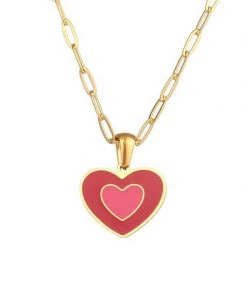 MILK MONEY - DropShip Enamel Heart Charm Necklace