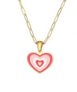MILK MONEY - DropShip Enamel Heart Charm Necklace