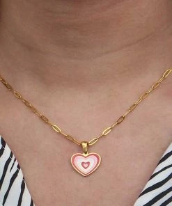 MILK MONEY - DropShip Enamel Heart Charm Necklace