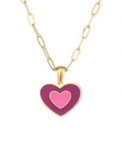 MILK MONEY - DropShip Enamel Heart Charm Necklace