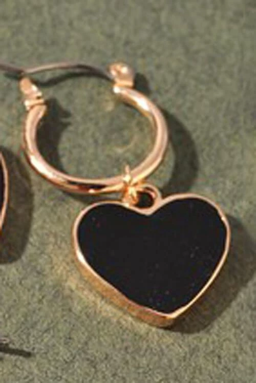 Merveille Enamel Heart Hoop Earrings 3 Merveille Enamel Heart Hoop Earrings