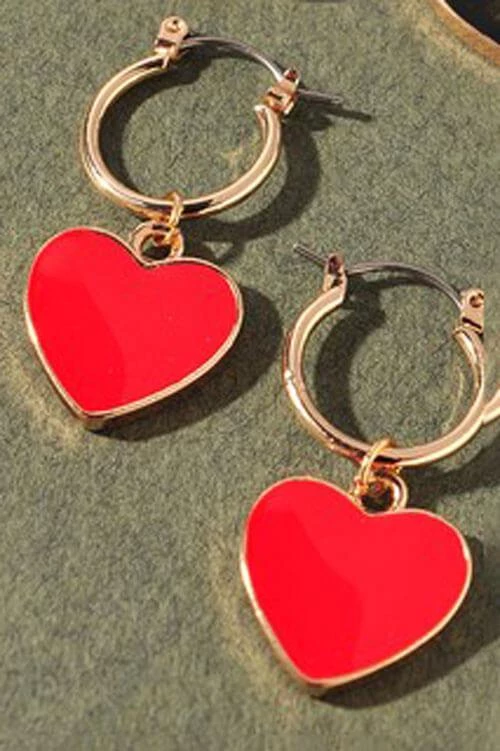 Merveille Enamel Heart Hoop Earrings 2 Merveille Enamel Heart Hoop Earrings