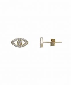 Athra Everyday Evil Eye Pavé Stud Earring