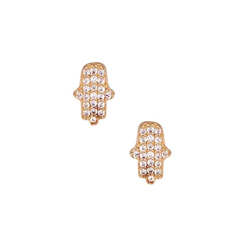 Volpe New Arrivals Everyday Hamsa Pavé Stud Earrings 2 Volpe New Arrivals Everyday Hamsa Pavé Stud Earrings