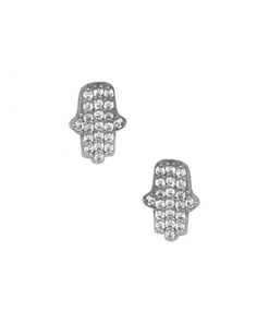 Volpe New Arrivals Everyday Hamsa Pavé Stud Earrings