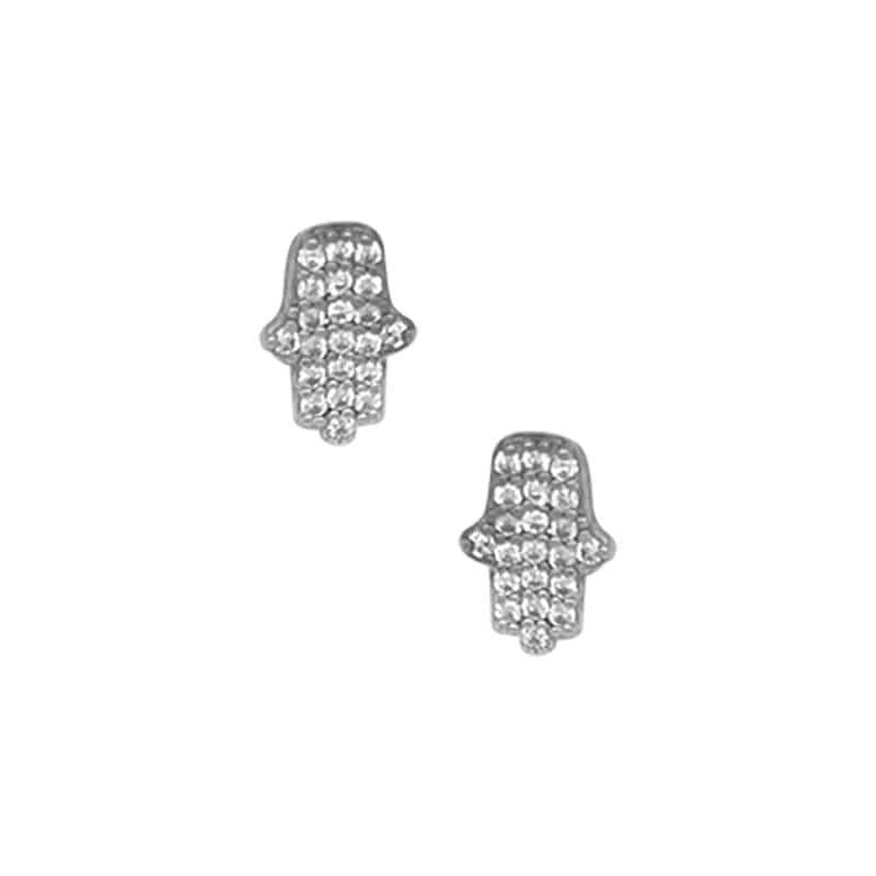 Volpe New Arrivals Everyday Hamsa Pavé Stud Earrings 1 Volpe New Arrivals Everyday Hamsa Pavé Stud Earrings