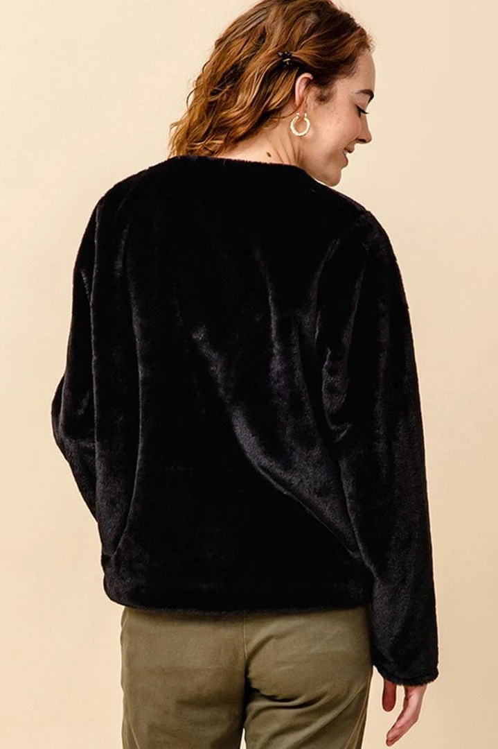 Hyfve Faux Fur Crew Neck Jacket Clothing 4 Hyfve Faux Fur Crew Neck Jacket Clothing