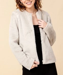 Hyfve Faux Fur Crew Neck Jacket Clothing