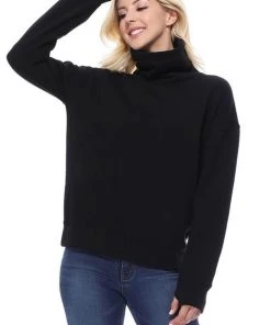 Reflex Fleece Turtleneck Sweatshirt With Thumb Cut Out New Arrivals