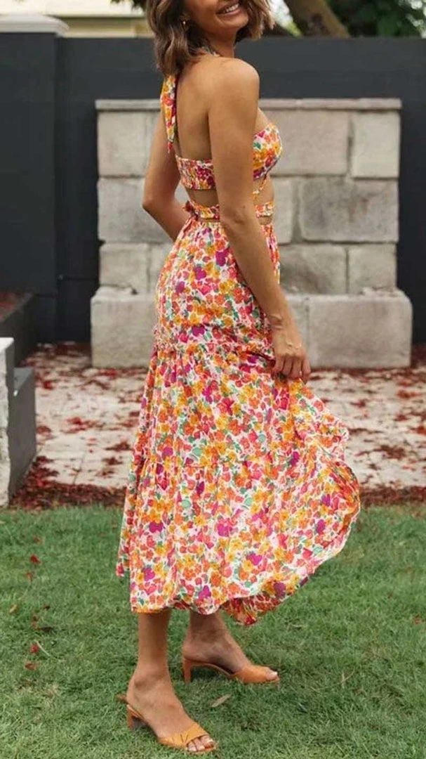 MILK MONEY - DropShip New Arrivals Floral Cropped Halter And Skirt Set 3 MILK MONEY - DropShip New Arrivals Floral Cropped Halter And Skirt Set