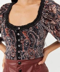 Free People Dare Me Velvet Blouse New Arrivals