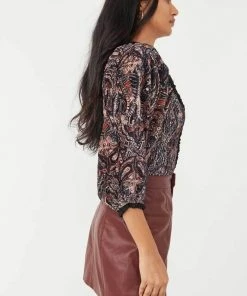 Free People Dare Me Velvet Blouse New Arrivals