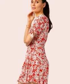 Lunik Clothing Fun Floral Print Wrap Mini Dress