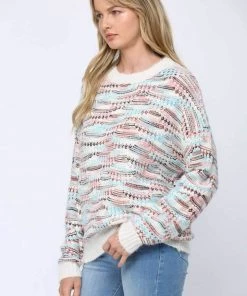 Fate New Arrivals Fuzzy Crew Neck Pullover Sweater