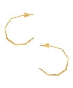 Volpe New Arrivals Geometric Flat Hoop Earrings