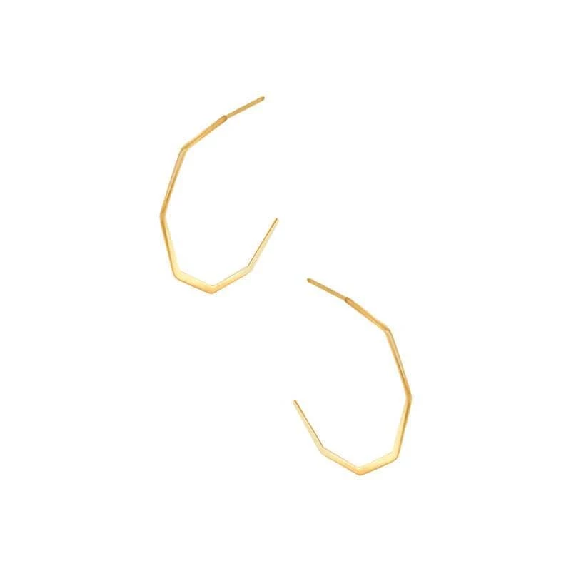 Volpe New Arrivals Geometric Flat Hoop Earrings 3 Volpe New Arrivals Geometric Flat Hoop Earrings