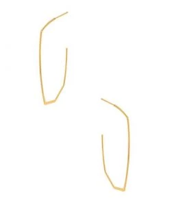 Volpe Geometric Teardrop Long Hoop Earrings