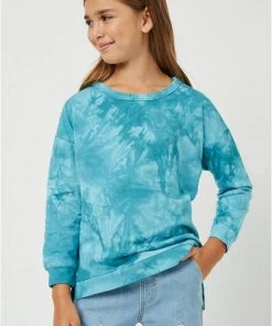 Hayden Sweaters | Knits Distressed Crew Neck Tie Dyed Sweatshirt
