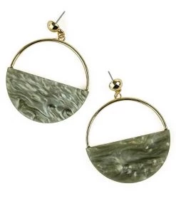 MILK MONEY Accessories Grey Disc Resin Earrings