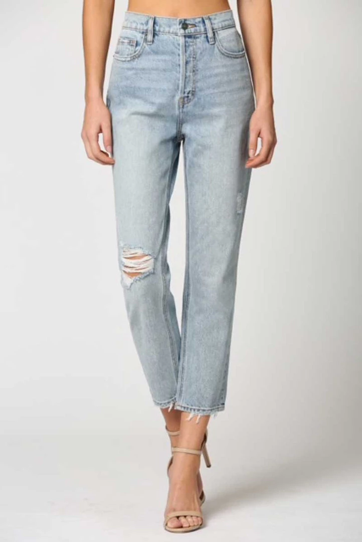 New Arrivals HIDDEN Light Wash Distressed High Waist Straight Jean 1 New Arrivals HIDDEN Light Wash Distressed High Waist Straight Jean