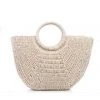 Fame New Arrivals Half Moon Straw Tote Bag