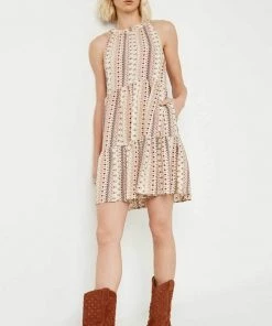 Hayden Halter Floral Stripe Mini Dress