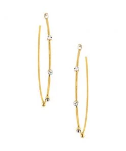 MILK MONEY Harley Gold Crystal Studded Hoops