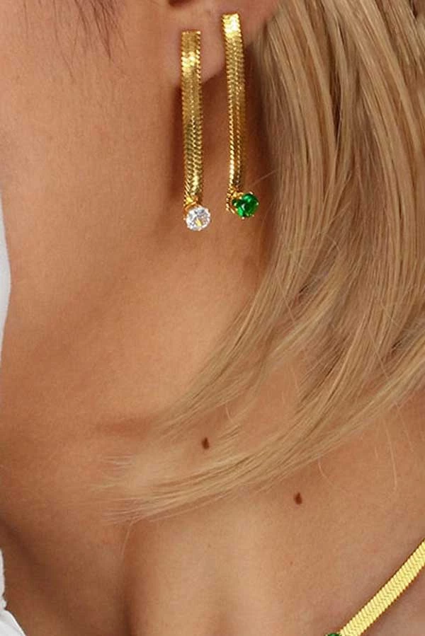 MILK MONEY - DropShip Herringbone Chain Drop Earrings 2 MILK MONEY - DropShip Herringbone Chain Drop Earrings