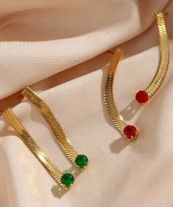 MILK MONEY - DropShip Herringbone Chain Drop Earrings 8 MILK MONEY - DropShip Herringbone Chain Drop Earrings