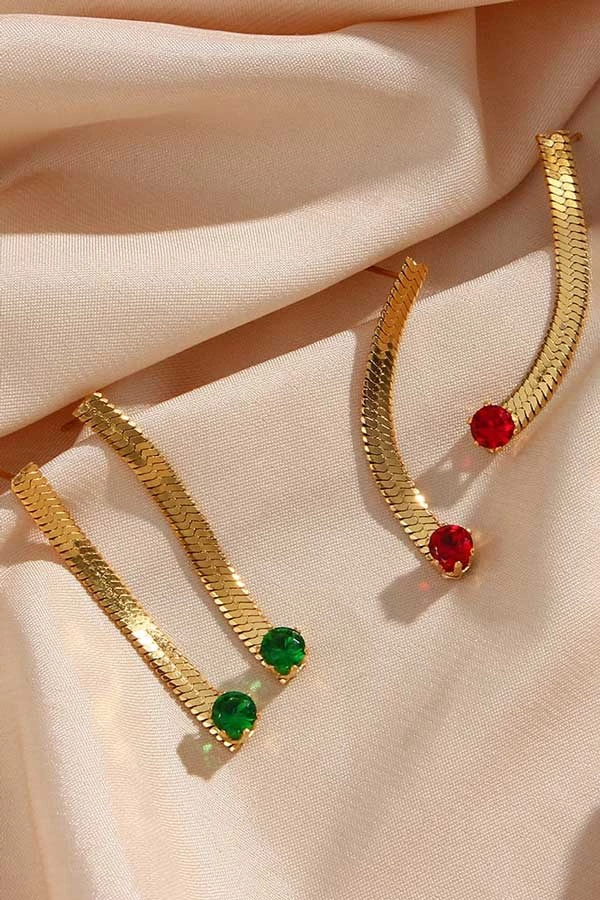 MILK MONEY - DropShip Herringbone Chain Drop Earrings 3 MILK MONEY - DropShip Herringbone Chain Drop Earrings