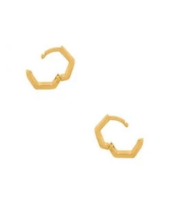 Volpe New Arrivals Hex Huggie Hoop Earrings 7 Volpe New Arrivals Hex Huggie Hoop Earrings
