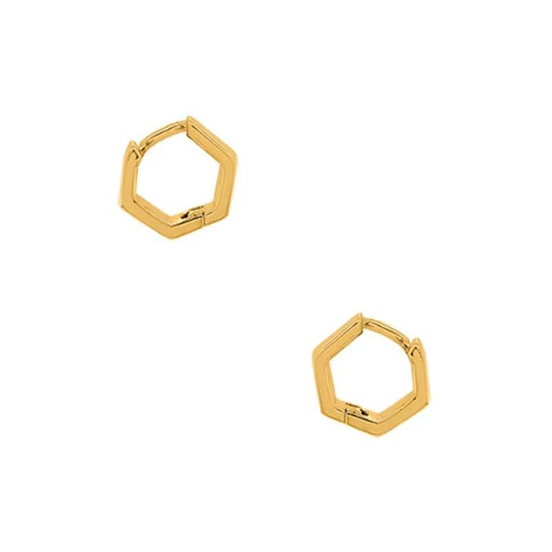 Volpe New Arrivals Hex Huggie Hoop Earrings 1 Volpe New Arrivals Hex Huggie Hoop Earrings