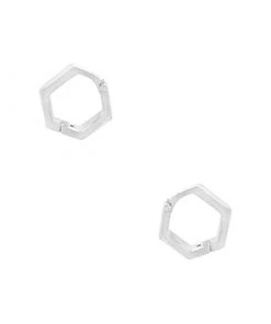 Volpe New Arrivals Hex Huggie Hoop Earrings